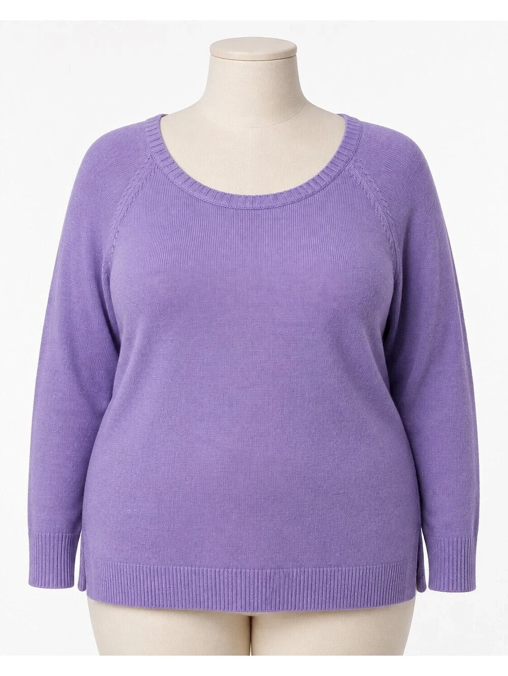 J Jill 4X Lavender Cotton Blend Cable Knit Sweater